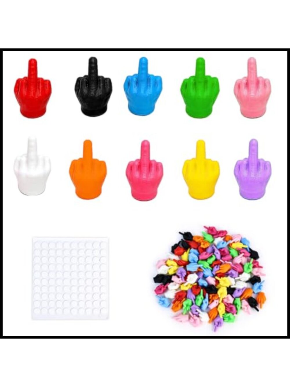 100 Mini Middle Finger Figurines PLA Funny Prank Desk Decor Gift Set